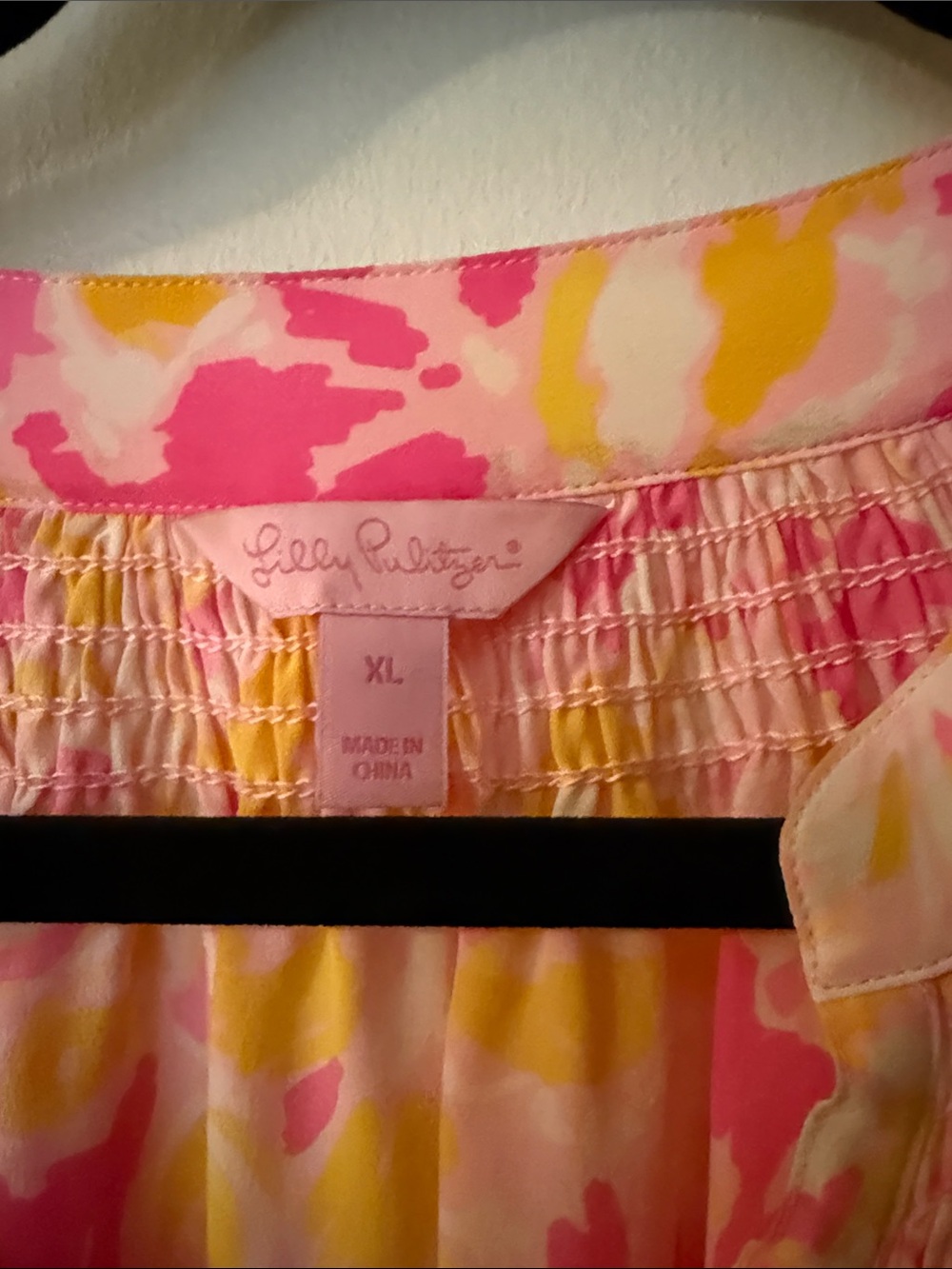 Lilly Pulitzer Pink & Yellow Elsa 100% Silk - Picture 2 of 5
